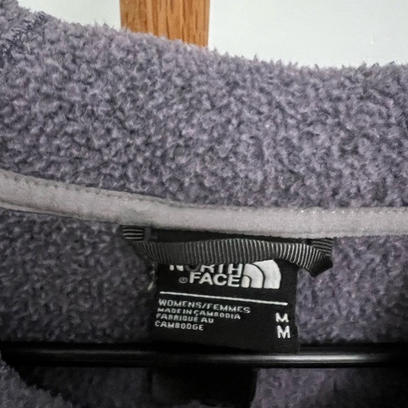 The North Face Heathered Gray/Purple Half-Zip Pullover Hoodie Women’s sz Med - Picture 4 of 7